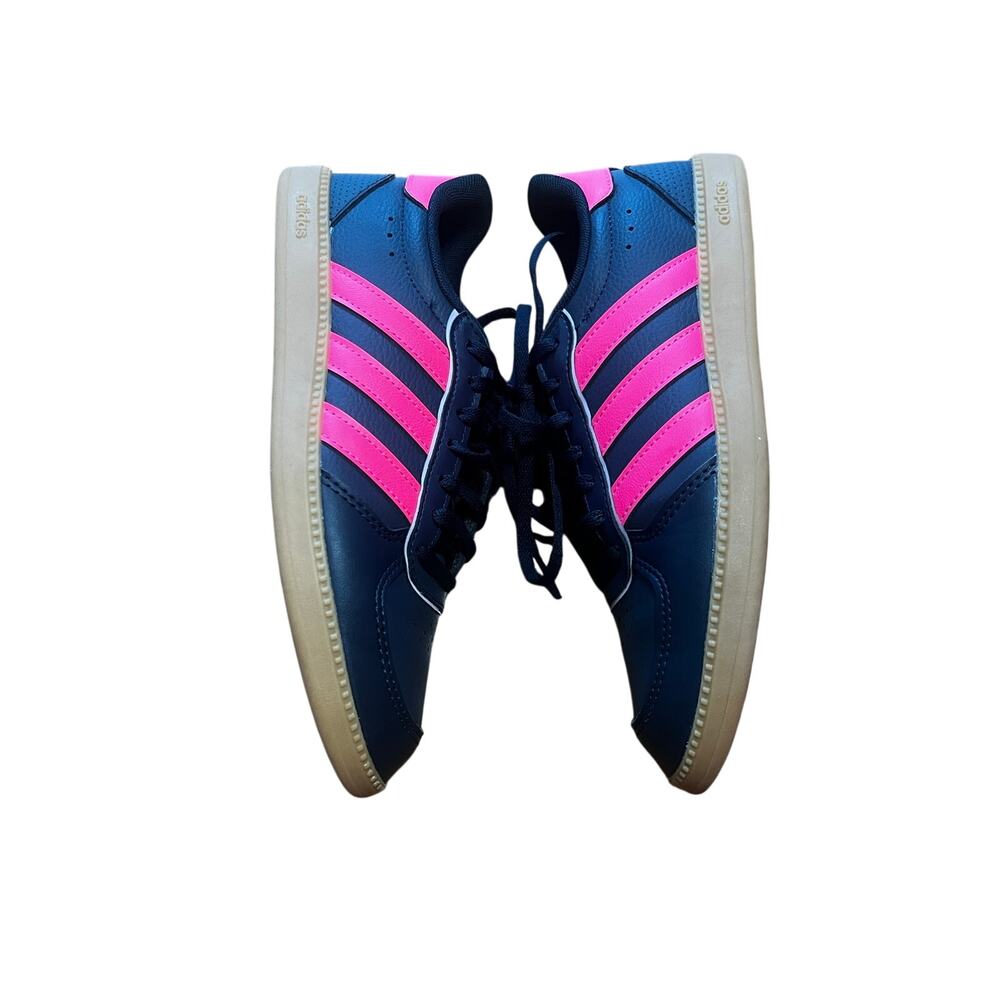 Adidas Breaknet Sleek J Low Top Streetwear Navy Shock Pink | Kids 5 (Womens 6.5) - Picture 5 of 9